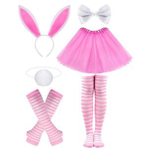 Easter Bunny Headband Costume Accessory Set With Bowtie Tail And Tutu🙃